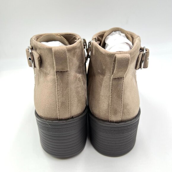 Bzees Womens Size 8.5 Other Half Light Brown Microsuede Ankle Boot Booties Shoes - Picture 6 of 13